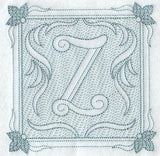 Victorian Scroll Letter Z (7.8 Inch) (Trapunto)
