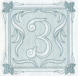 Victorian Scroll Number 3 (7.8 Inch) (Trapunto)