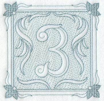 Victorian Scroll Number 3 (7.8 Inch) (Trapunto)