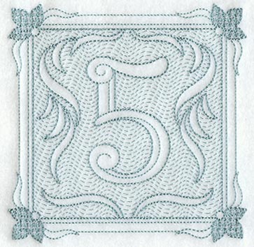 Victorian Scroll Number 5 (7.8 Inch) (Trapunto)