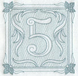 Victorian Scroll Number 5 (7.8 Inch) (Trapunto)