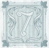 Victorian Scroll Number 7 (7.8 Inch) (Trapunto)