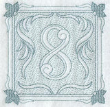 Victorian Scroll Number 8 (7.8 Inch) (Trapunto)