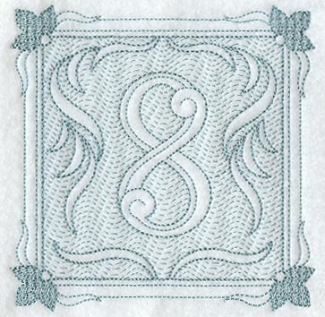 Victorian Scroll Number 8 (7.8 Inch) (Trapunto)