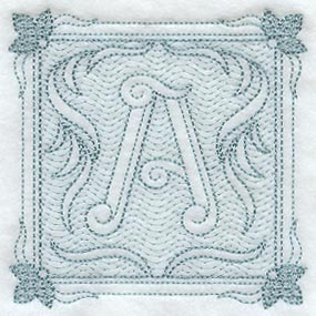 Victorian Scroll Letter A (7.8 Inch) (Trapunto)