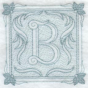 Victorian Scroll Letter B (7.8 Inch) (Trapunto)
