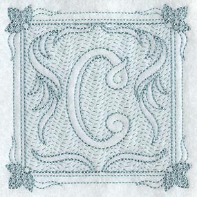 Victorian Scroll Letter C (7.8 Inch) (Trapunto)