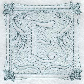 Victorian Scroll Letter E (7.8 Inch) (Trapunto)