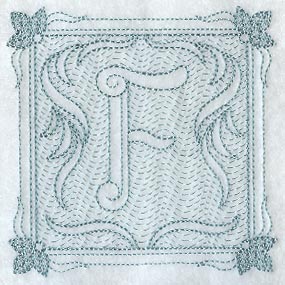 Victorian Scroll Letter F (7.8 Inch) (Trapunto)