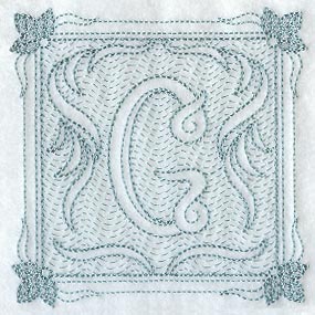 Victorian Scroll Letter G (7.8 Inch) (Trapunto)