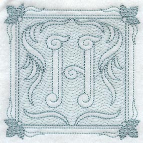 Victorian Scroll Letter H (7.8 Inch) (Trapunto)