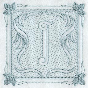Victorian Scroll Letter I (7.8 Inch) (Trapunto)