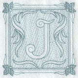 Victorian Scroll Letter J (7.8 Inch) (Trapunto)