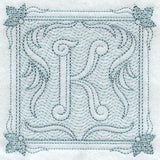 Victorian Scroll Letter K (7.8 Inch) (Trapunto)
