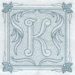 Victorian Scroll Letter K (7.8 Inch) (Trapunto)
