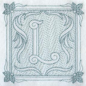Victorian Scroll Letter L (7.8 Inch) (Trapunto)