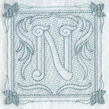 Victorian Scroll Letter N (7.8 Inch) (Trapunto)