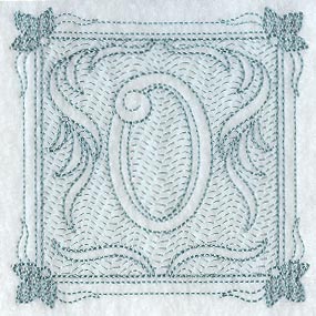 Victorian Scroll Letter O (7.8 Inch) (Trapunto)