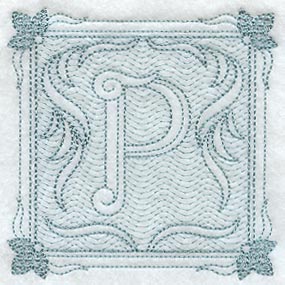 Victorian Scroll Letter P (7.8 Inch) (Trapunto)