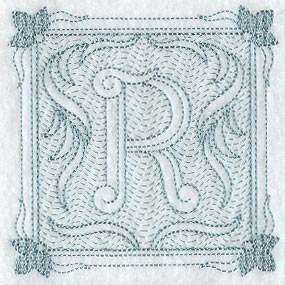 Victorian Scroll Letter R (7.8 Inch) (Trapunto)