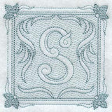 Victorian Scroll Letter S (7.8 Inch) (Trapunto)