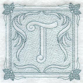 Victorian Scroll Letter T (7.8 Inch) (Trapunto)