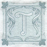 Victorian Scroll Letter T (7.8 Inch) (Trapunto)