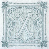 Victorian Scroll Letter X (7.8 Inch) (Trapunto)