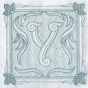 Victorian Scroll Letter Y (7.8 Inch) (Trapunto)