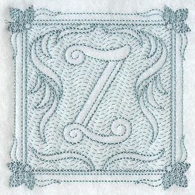 Victorian Scroll Letter Z (7.8 Inch) (Trapunto)