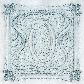 Victorian Scroll Number 0 (7.8 Inch) (Trapunto)