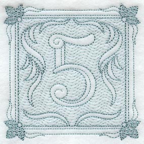 Victorian Scroll Number 5 (7.8 Inch) (Trapunto)