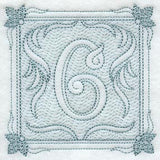 Victorian Scroll Number 6 (7.8 Inch) (Trapunto)