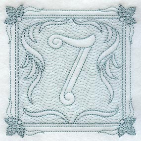 Victorian Scroll Number 7 (7.8 Inch) (Trapunto)