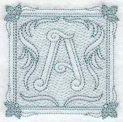 Victorian Scroll Letter A (7.8 Inch) (Trapunto)