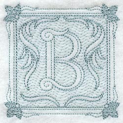 Victorian Scroll Letter B (7.8 Inch) (Trapunto)