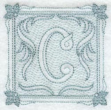 Victorian Scroll Letter C (7.8 Inch) (Trapunto)