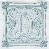 Victorian Scroll Letter D (7.8 Inch) (Trapunto)