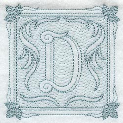 Victorian Scroll Letter D (7.8 Inch) (Trapunto)