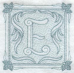 Victorian Scroll Letter E (7.8 Inch) (Trapunto)