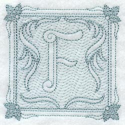 Victorian Scroll Letter F (7.8 Inch) (Trapunto)