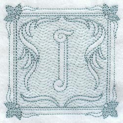 Victorian Scroll Letter I (7.8 Inch) (Trapunto)