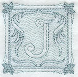 Victorian Scroll Letter J (7.8 Inch) (Trapunto)