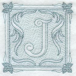 Victorian Scroll Letter J (7.8 Inch) (Trapunto)