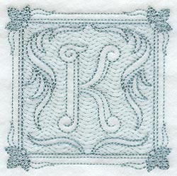 Victorian Scroll Letter K (7.8 Inch) (Trapunto)