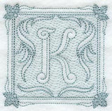 Victorian Scroll Letter K (7.8 Inch) (Trapunto)