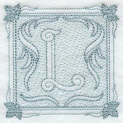 Victorian Scroll Letter L (7.8 Inch) (Trapunto)
