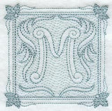 Victorian Scroll Letter M (7.8 Inch) (Trapunto)