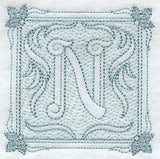 Victorian Scroll Letter N (7.8 Inch) (Trapunto)