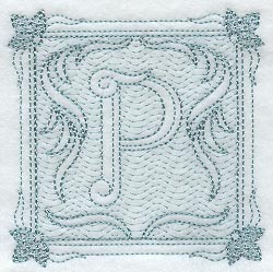 Victorian Scroll Letter P (7.8 Inch) (Trapunto)